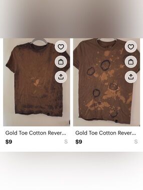 2 for $10 Artist made  Reverse Tie Dye tees size small